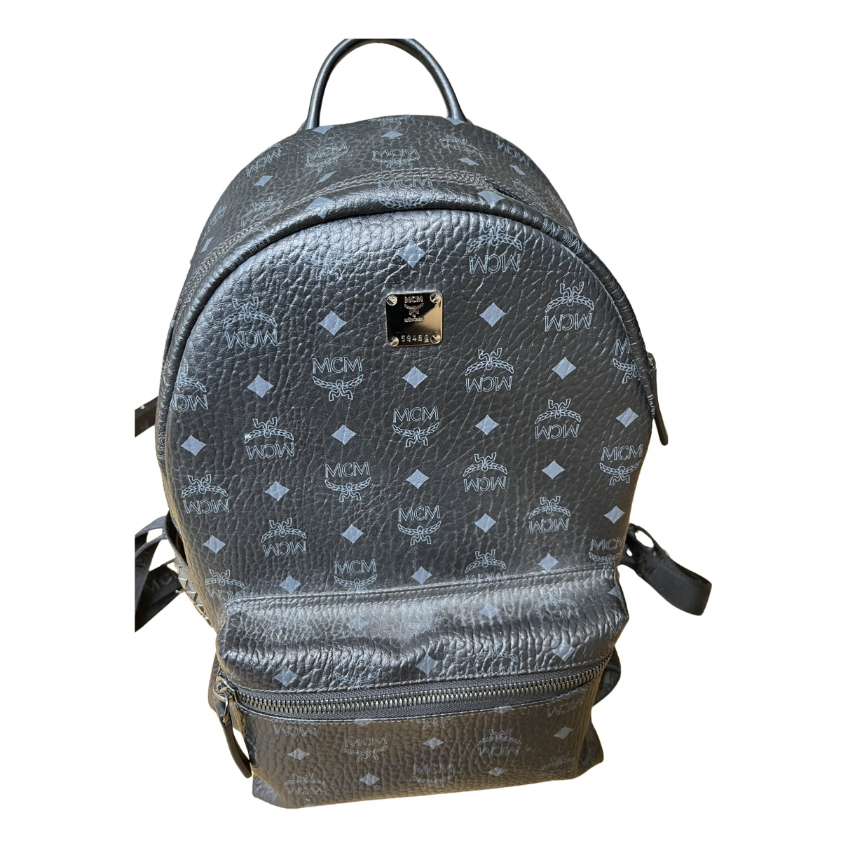 Stark leather backpack MCM Black in 